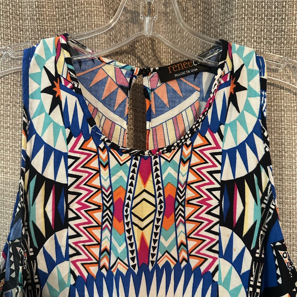Renee C. Colorful Geometric Tank Top - Picture 4 of 5